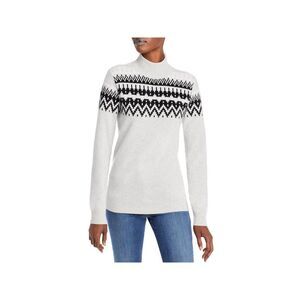 Designer Brand Womens Black Striped Mock Neck Sweater M